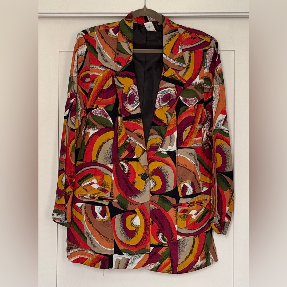 Multicolor Abstract Print Women's Blazer by Requirements